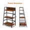 Ladder Shelf 3 Tier Open Storage for Living Room Rustic Brown Black